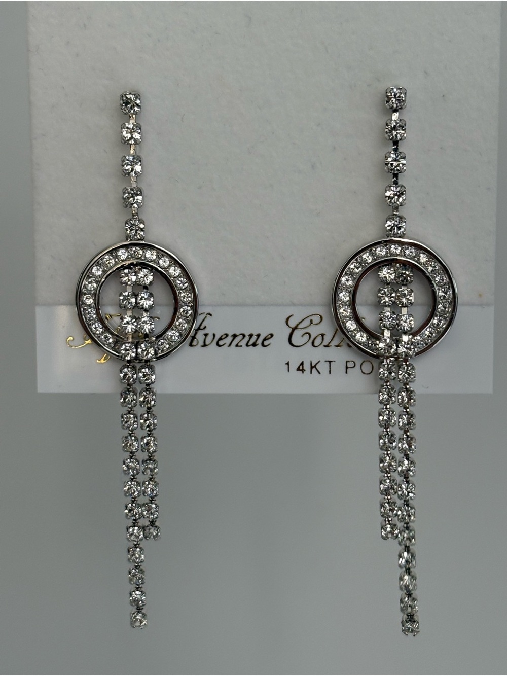 Fifth Avenue Collection Peek-a-Boo Swarovski Crystal Gold Post Drop Earrings-NWT